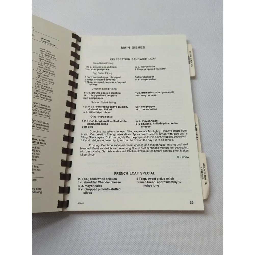 Jubilee Tabernacle First‎ United Pentacostal Church Cookbook 1986 Dorcas Sisters